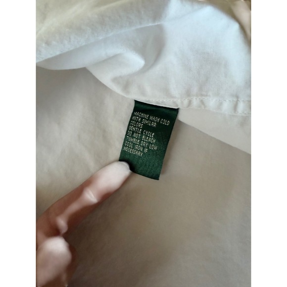 Lauren Ralph Lauren Women's White Button Down Shirt RL Logo French Cuff Size M - Picture 11 of 11
